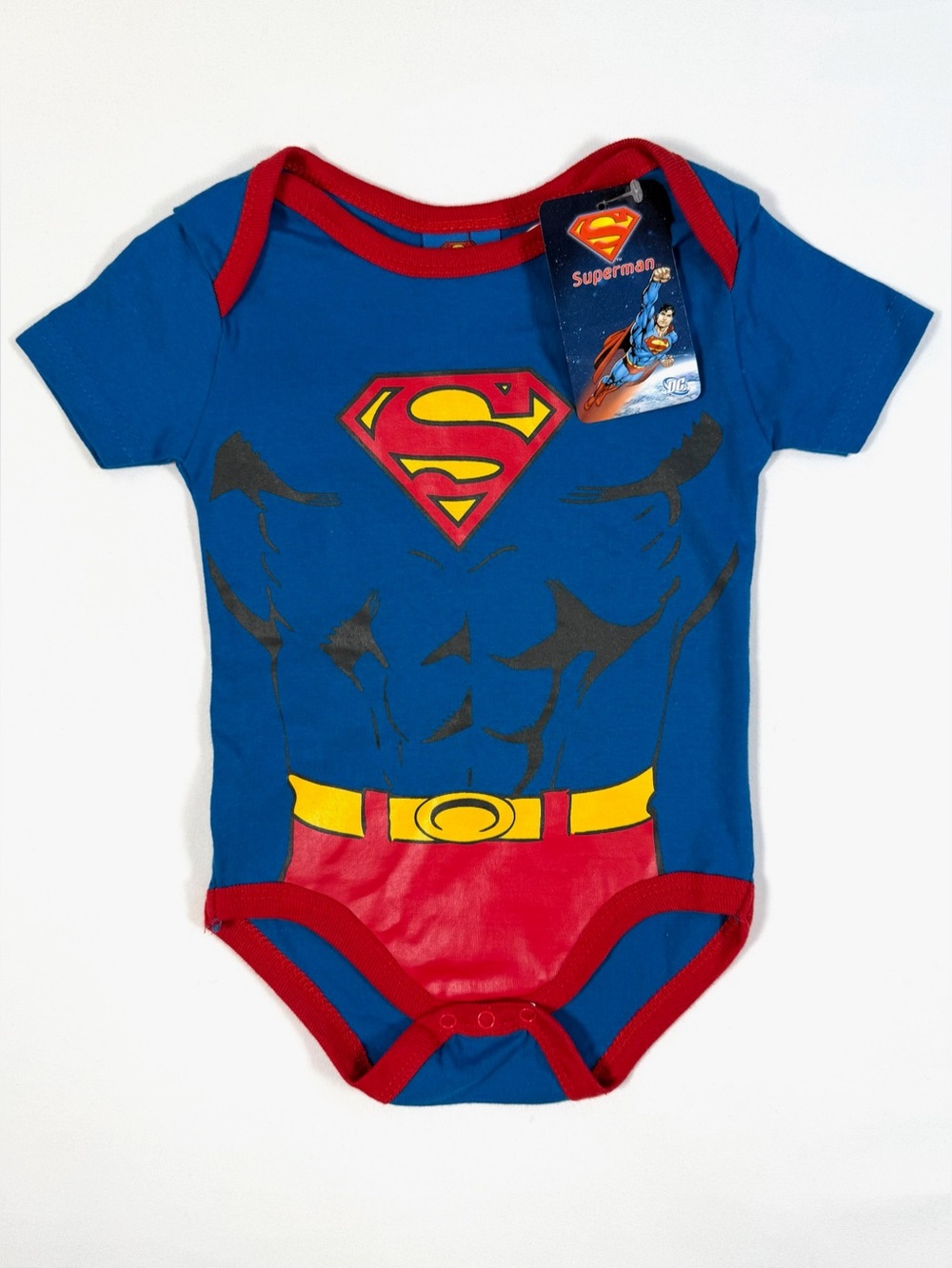 NWT SUPERMAN Baby 6-9M Bodysuit DC Comics Onesie Retro Superhero Collector NEW